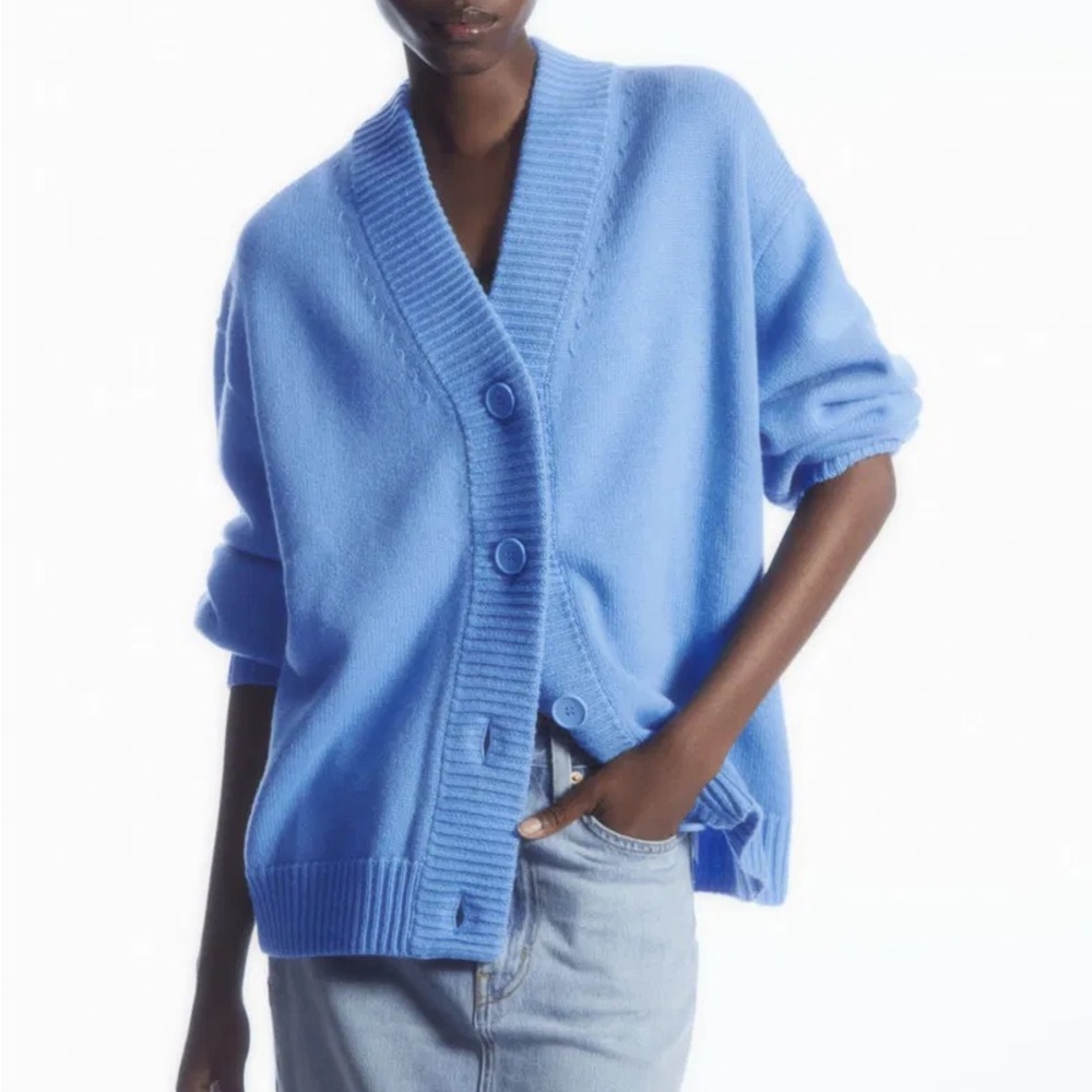 COS Oversized Wool V-Neck Cardigan